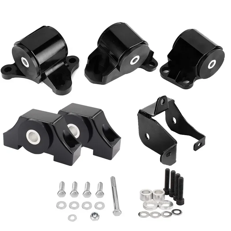 Kit di montaggio motore scambio motore a 2 bulloni per Honda Civic B16 B18 D16 EK 1996-2000 Alluminio nero