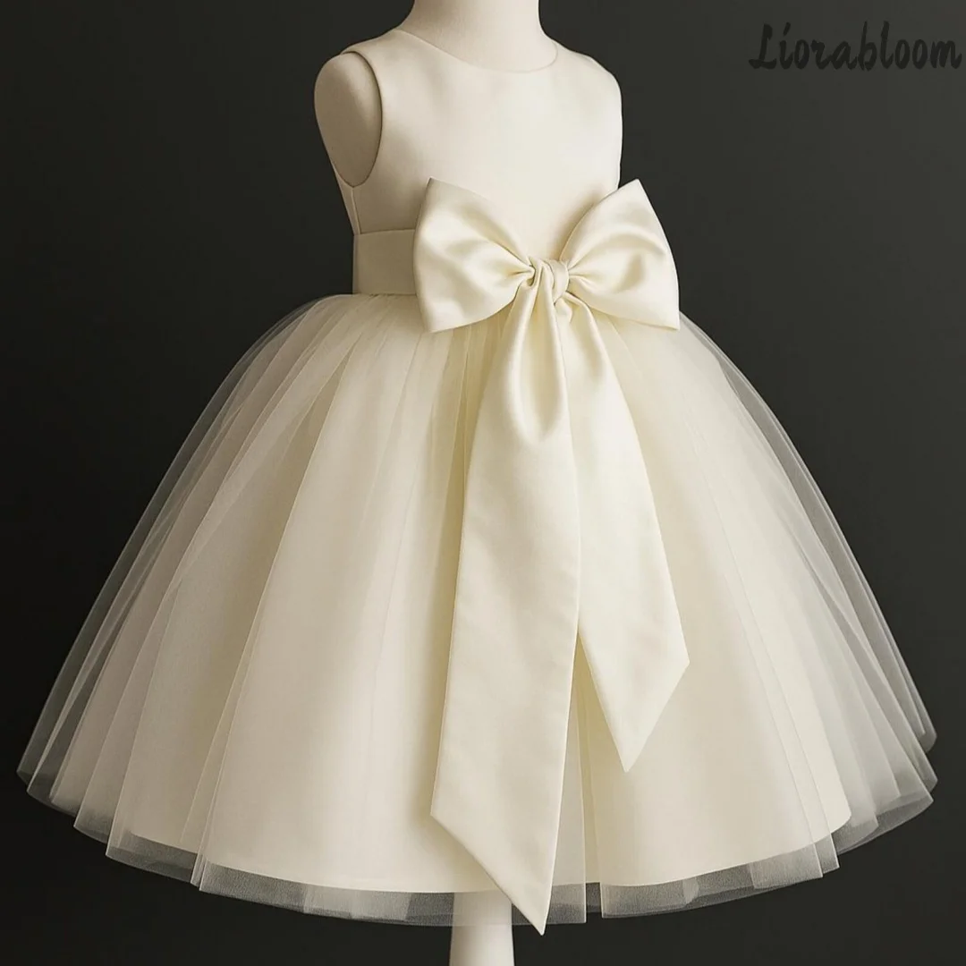 Abito da damigella in tulle su misura, bianco, stile designer, elegante e raffinato, con perle, per serate di gala