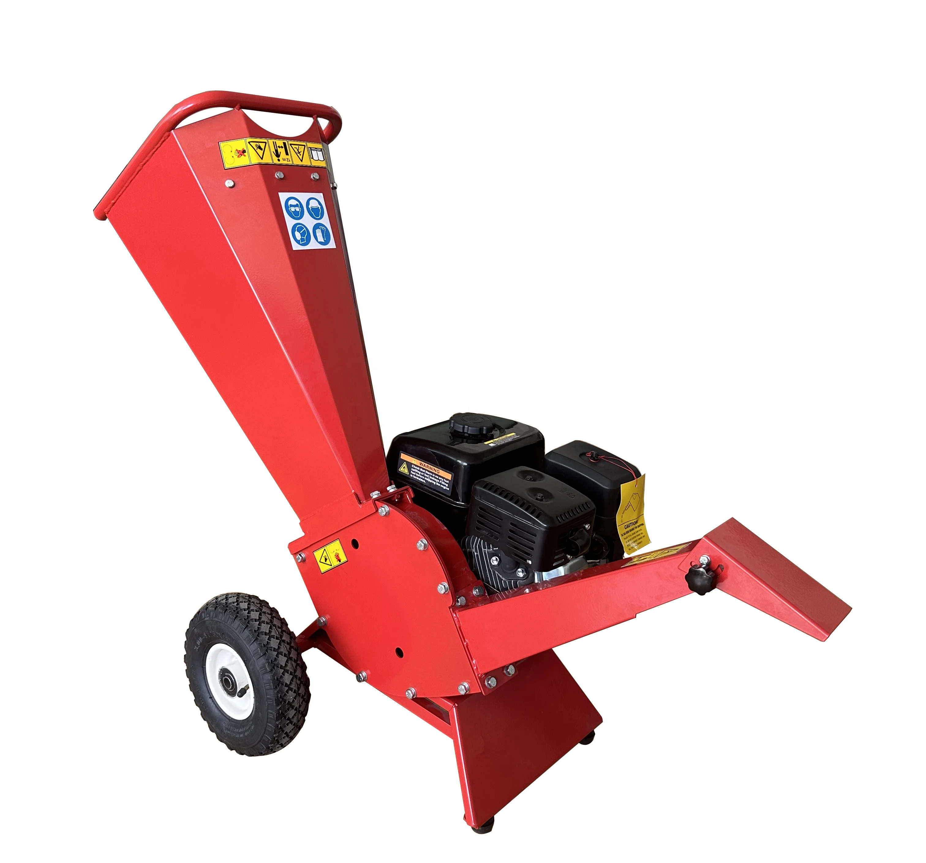 Filling Funnel and Discharge Funnel Can Be Folded to One Side of the Wood Shredder