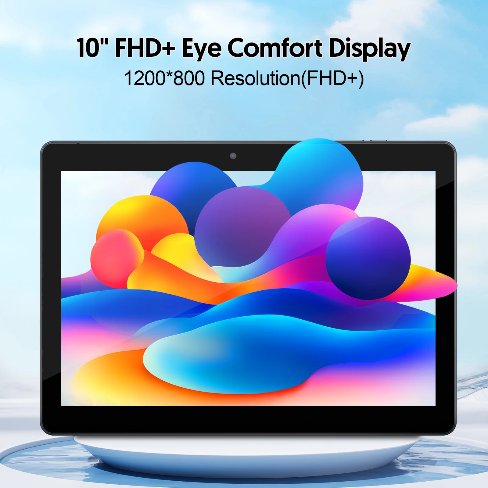 BAKEN tablet Android 13 de 10,1 polegadas, processador quad-core, 4 (2 + 2) GB + 64 GB, câmeras duplas, wi-fi, Bluetooth, bateria de 6000 mAh