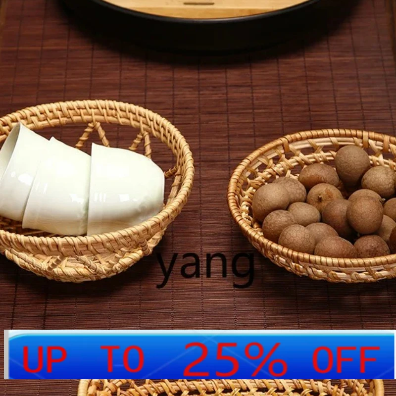 

LTT Handmade Bamboo Mini Refreshment Plate Fruit Basket Pastry Basket Fruit Plate Towel Holder