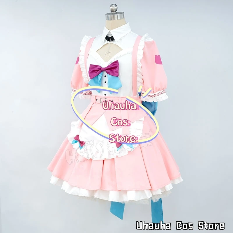 Virtual YouTuber Yuuki Sakuna Cosplay Costume Lolita Servant Kawaii Apron Dress Wig Japanese Anime Show Role-playing Suit2025