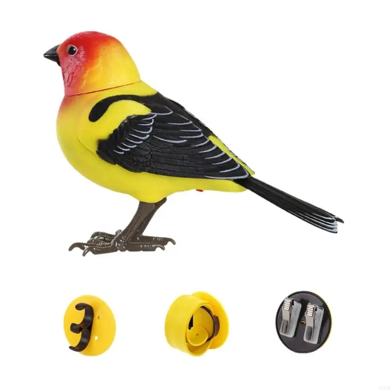 Realistisches singendes Vogelspielzeug mit Lichtsteuerung für Kinder, dekorativer Käfig Lieferumfang enthalten, keine A2UB – Detail 4