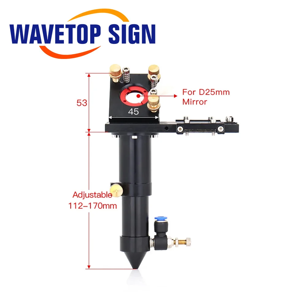 WaveTopSign CO2 Second Laser Mount Mirror 25mm 2nd Mirror Mount Integrative Mount For Co2 Laser Cutter and Engraving Machine