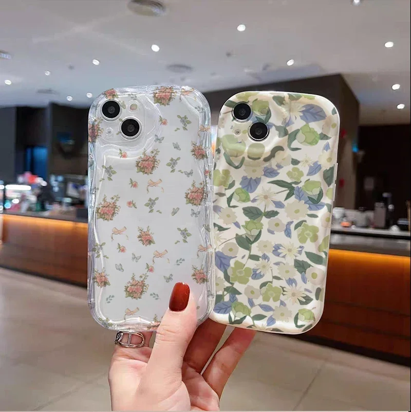 Floral Flower Case For Samsung Galaxy S25 S24 S23 Ultra S22 S21 Plus S20FE S23FE S24FE S21FE A15 cover Clear