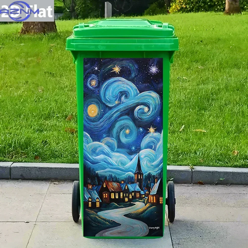 Dustbin Decor Ornament Decal Stylish Print Design for Garbage Container Decoration