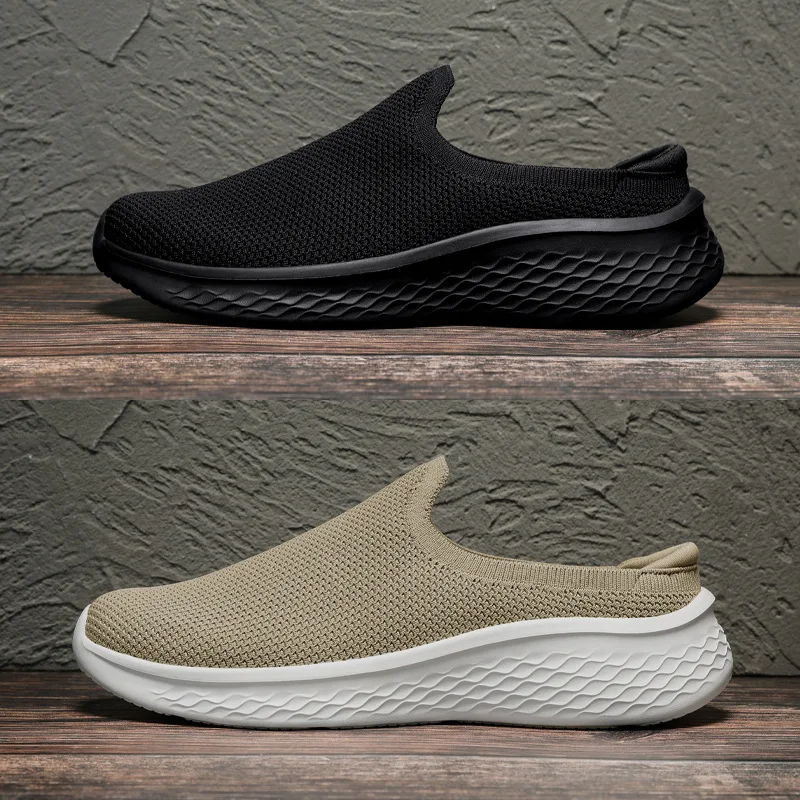 Summer New Shoes for Men Slipper Fashion Knit Slippers Comfortable Cool Slip-on Loafers