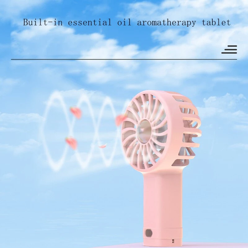 مروحة صغيرة محمولة للعلاج بالروائح العطرية ، علاج عطري مدمج صغير ، شحن USB ، مروحة صغيرة صامتة ، طاقة رياح ، ساخنة