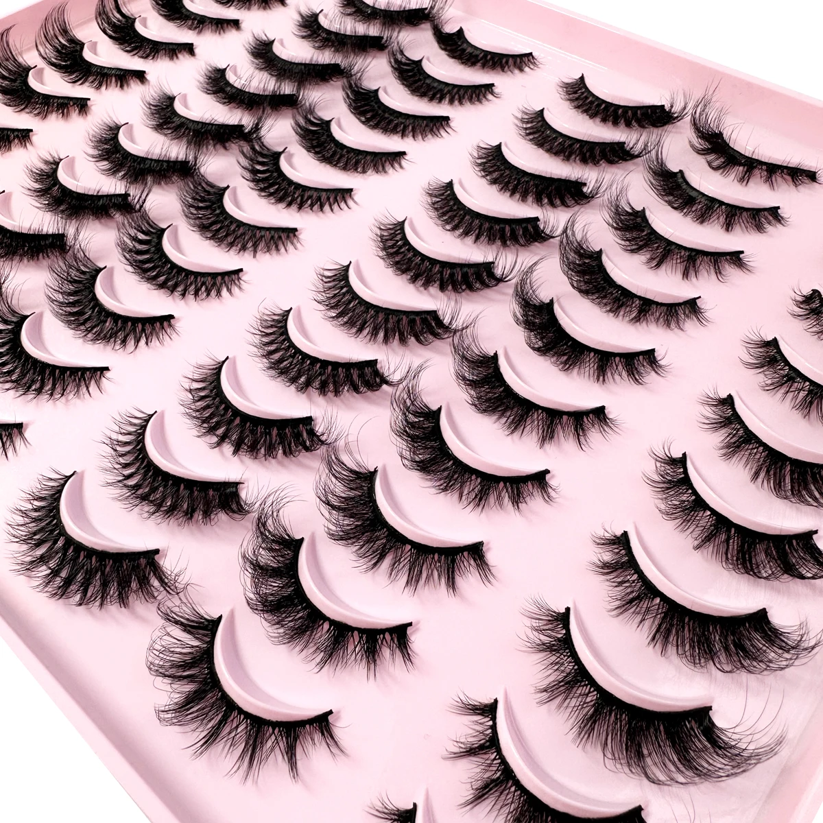 Misture 5/30 pares de cílios postiços de aparência natural, grossos e fofos, pacote de cílios de vison falso, cílios de olho de gato que parecem extensões pretas