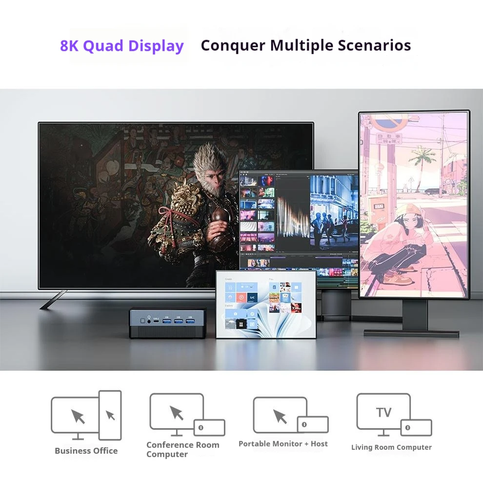 13th generation Core i5-1340P Mini Host Pc Ddr5 Wifi Office Small Host Stock Trading Multi screen Computer
