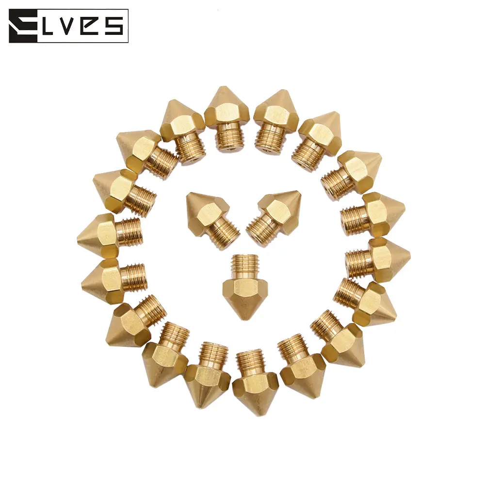 ELVES 3D Printer Part CR10S PRO Nozzles 1.75MM 0.2 0.6 0.8 1.0 0.4MM extruder nozzles M6 Original Specially for CR10S Pro hotend