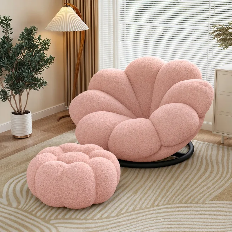 Leisure lazy sofa chair single reclining and sleeping bedroom balcony new tatami rotatable petal chair