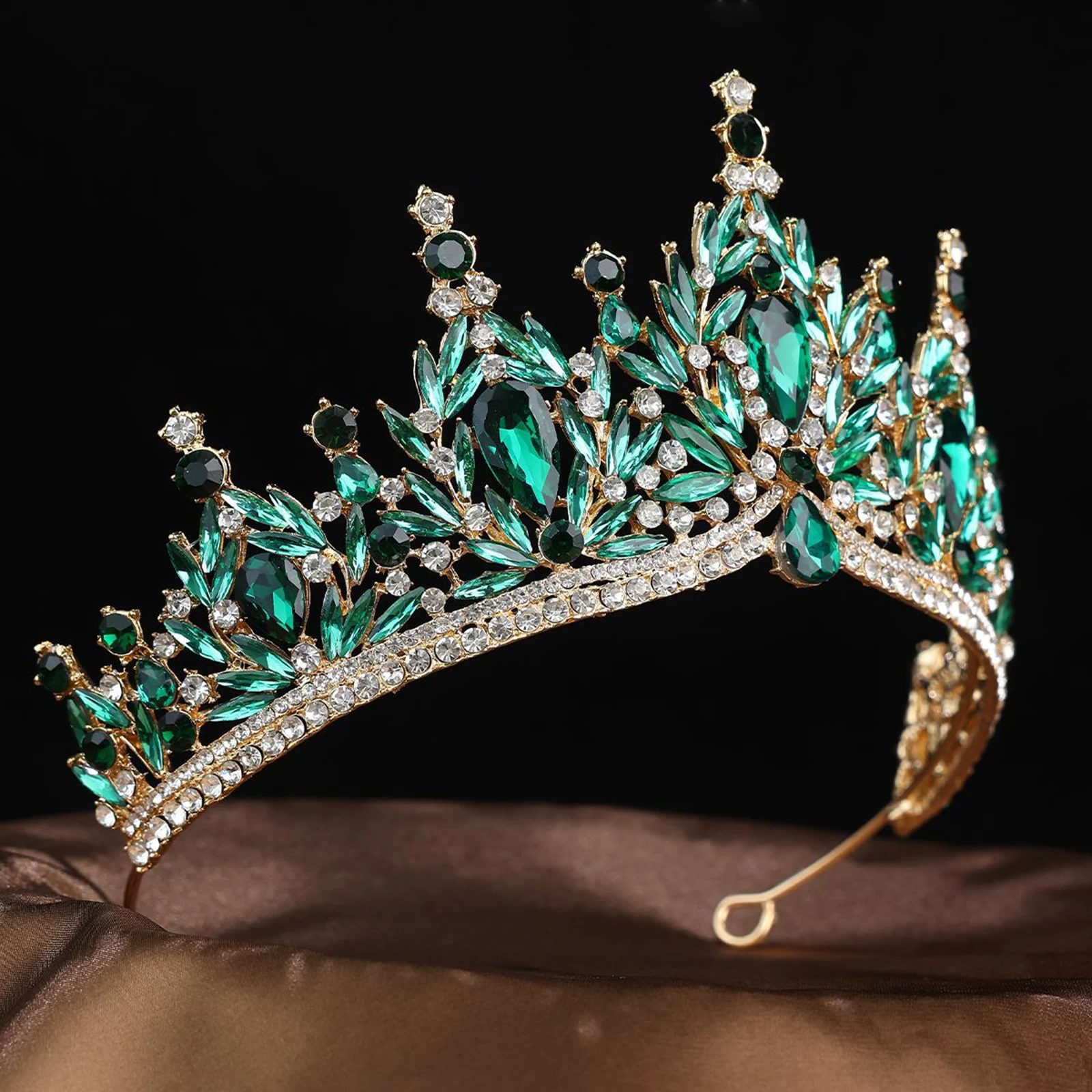 

Baroque Crystal Rhinestone Crown Headpiece for Wedding Bridal Party Photography Stage Performance