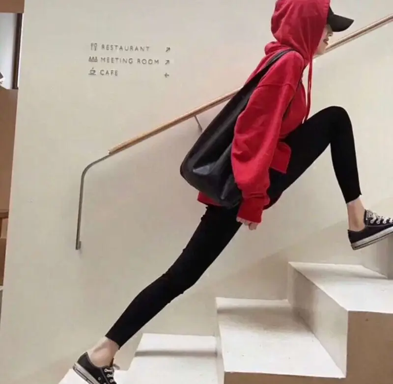 

Slimming Kitten Print Women's Pants High Waist Stretchy Thin Leggings Comfortable Long Trousers Polyester Fiber Spring