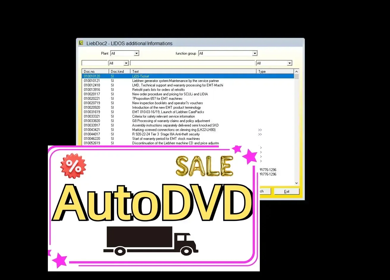 AutoDVD Liebherr Liebdoc2 Offline 03.2022 Lidos Additional Information DVD