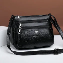 Women Mother Bag Middle-aged Elderly Shoulder Messenger Crossbody Bag Purses Handbags Bolsa 3 Zippers Luxury Design