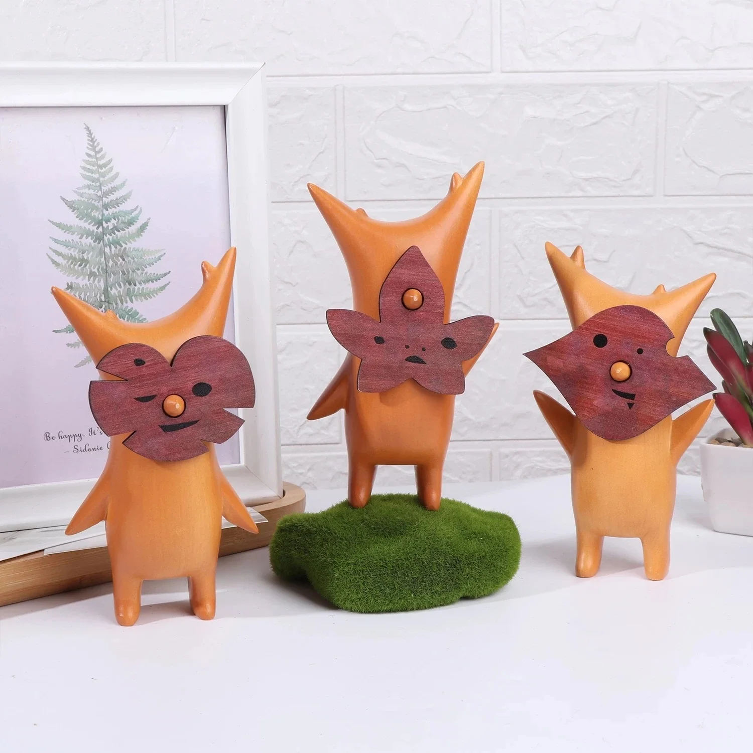 Holz Korok Statue Spielzeug Holzfiguren Korok Familie Handwerk Geschenk Puppe Spielzeug Ornament
