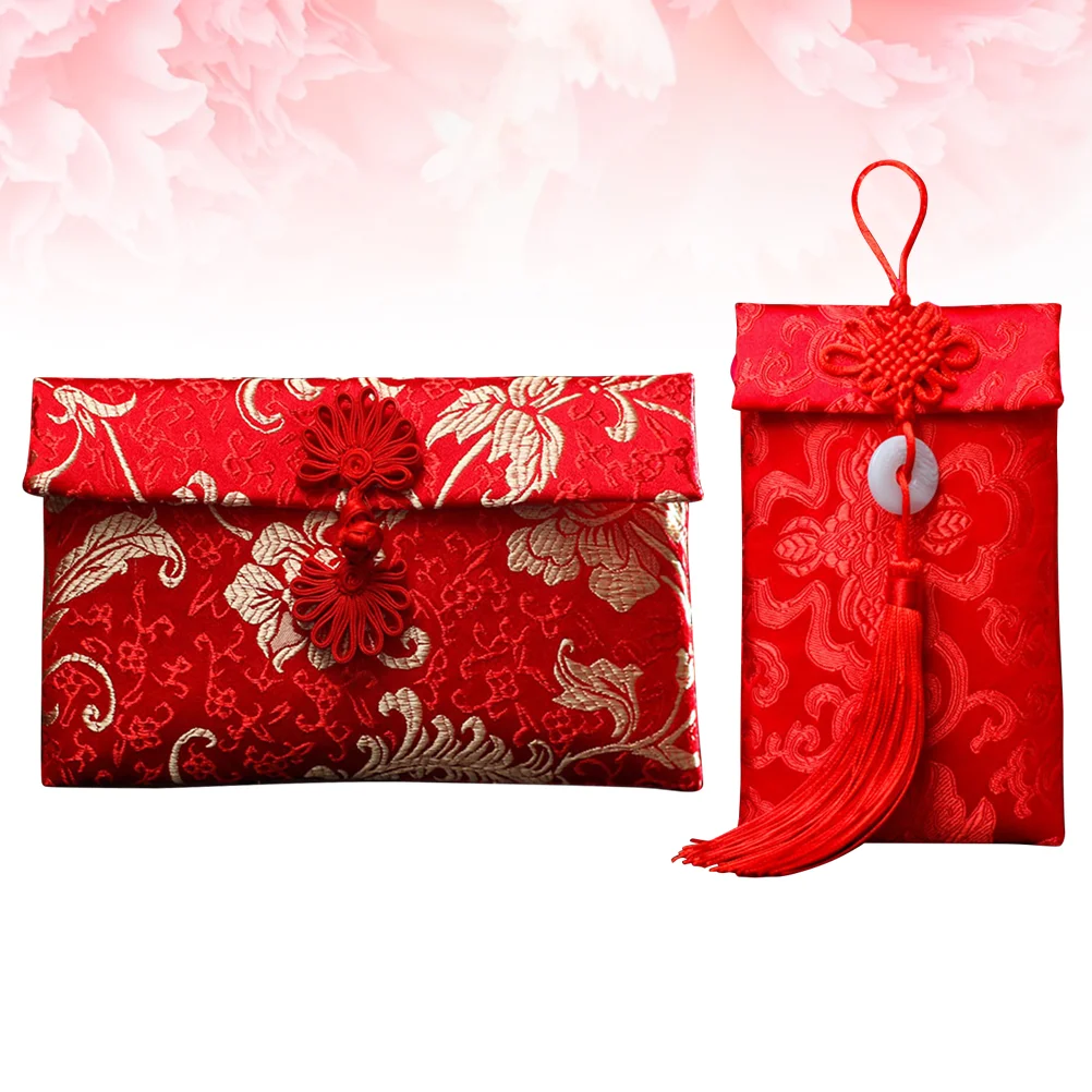 

New Year Bag Envelope Money for Wedding Chinese Style Party Red Brocade Envelopes Gift Bags