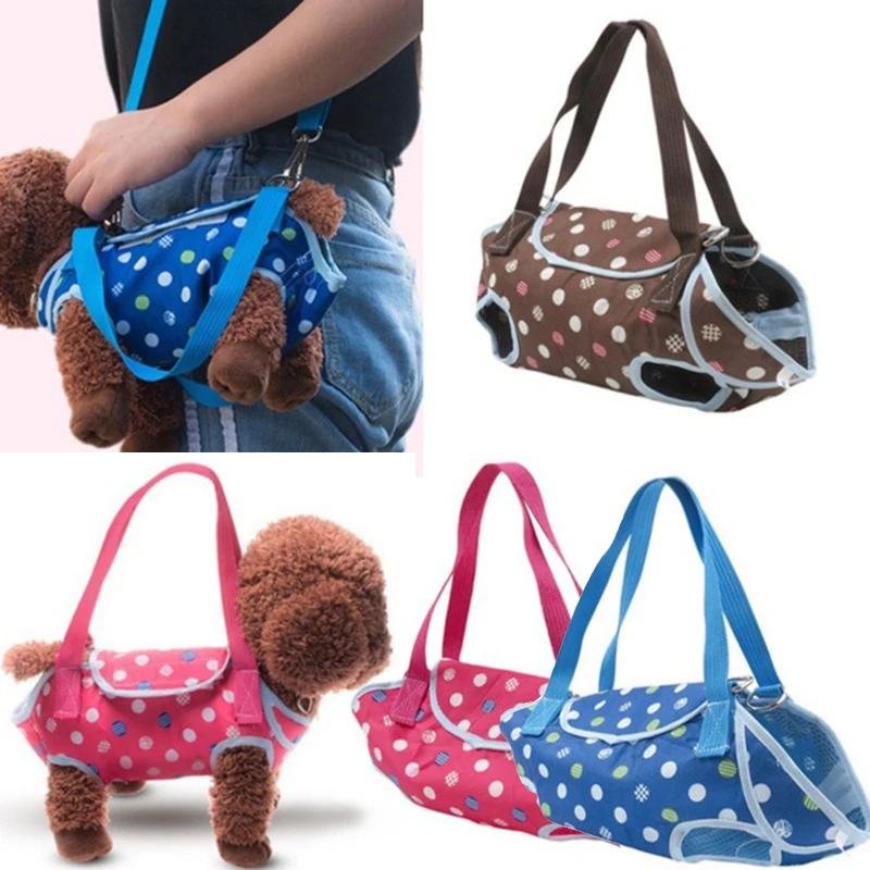 Bolsa de hombro de viaje para mascotas, bolso de mano cómodo, de malla Oxford, para perros pequeños y medianos