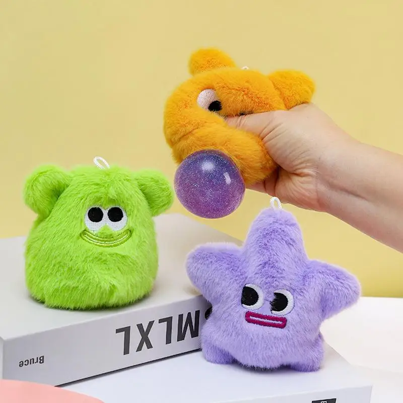 

Plush Squeeze Ball Cute Plush Sensory Pinch Fluffy Animal Stress Balls Fidget Toy Bubble Blow Stress Toys for Boys Girls Adults