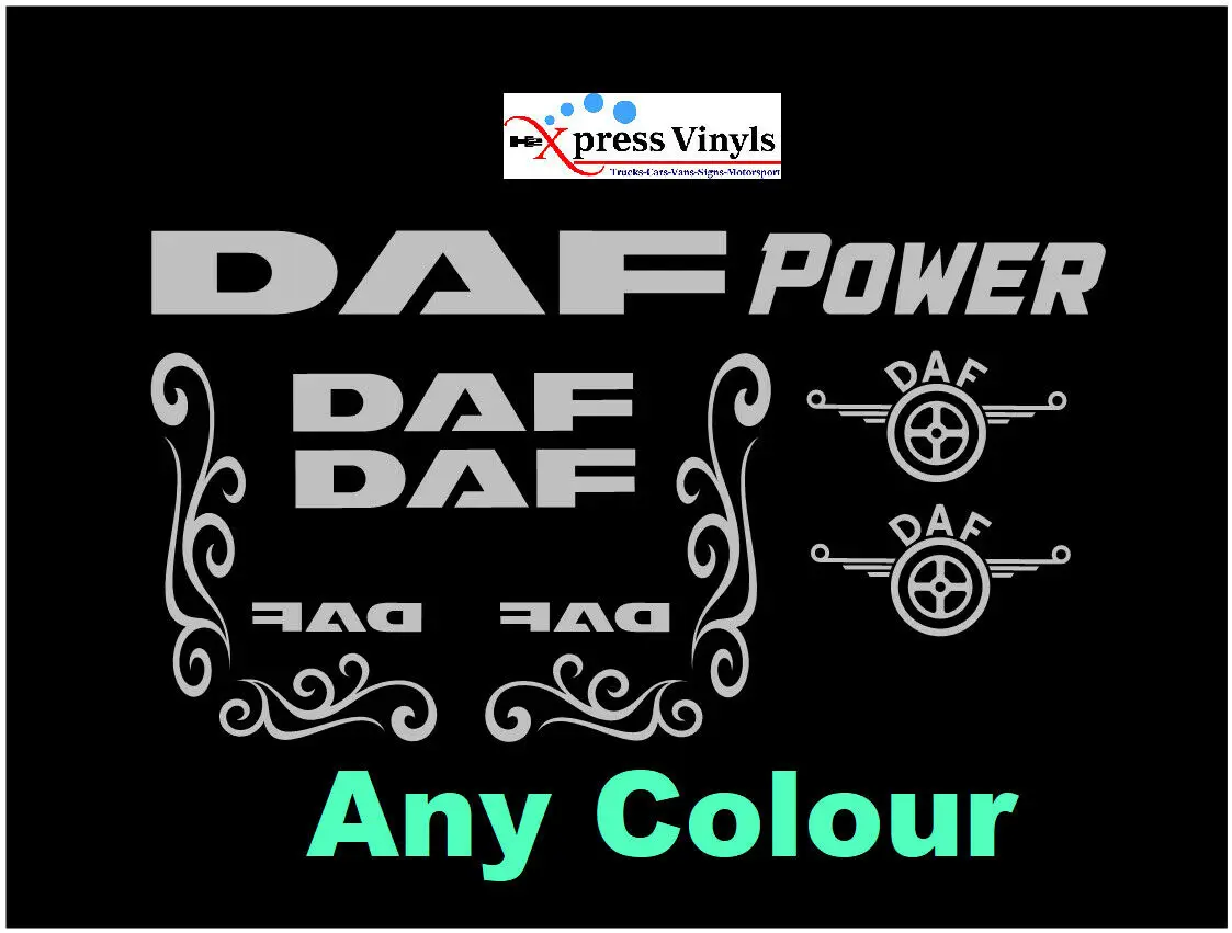 

Посылка упаковки наклеек на грузовик DAF. Наклейки на корпус/окно. Любой цвет