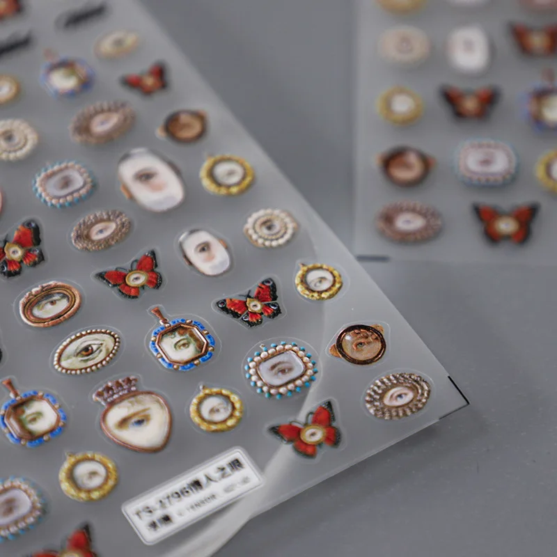 1 قطعة 5D تنقش هالوين مختلط عيون تصميم مسمار الفن ملصق الإغاثة ذاتية اللصق نقل مسمار الزينة المنزلق الشارات DIY بها بنفسك