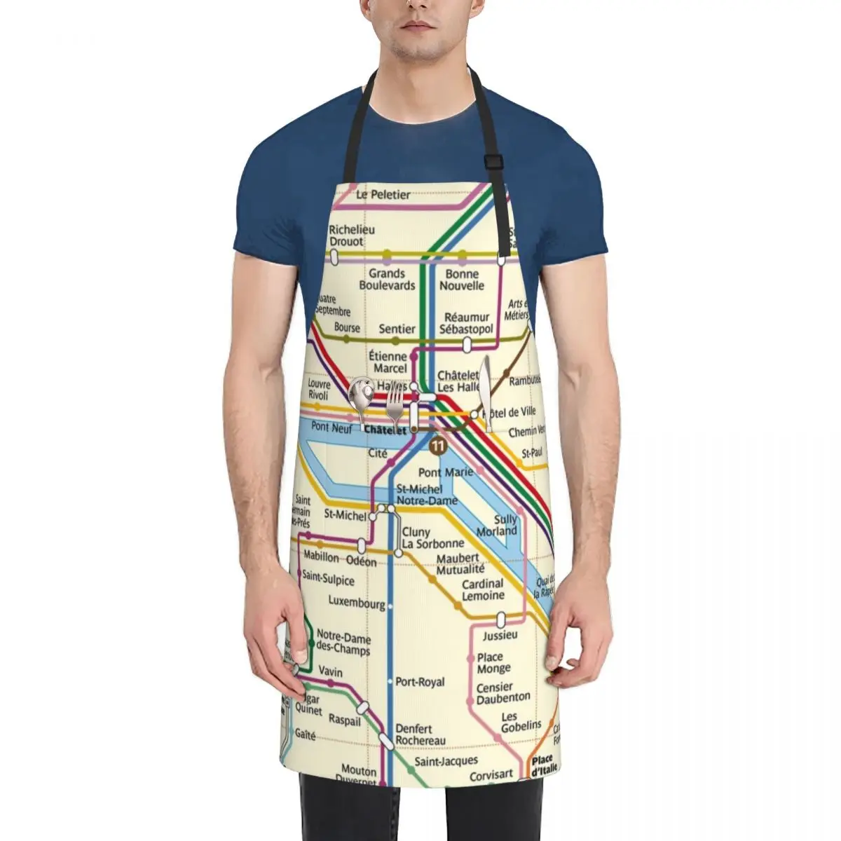 

Paris METRO Map Apron Kitchen Tools kitchen gadgets Apron