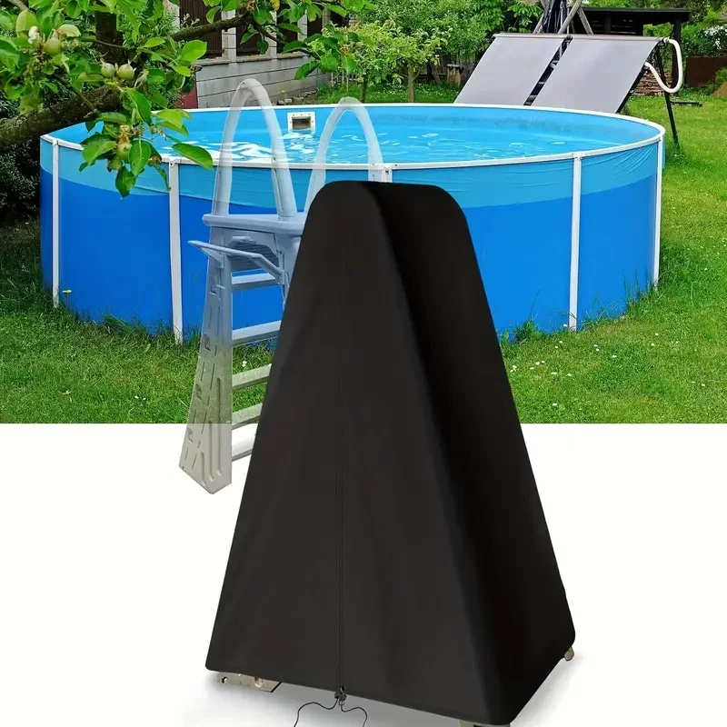 

Heavy-Duty Black Outdoor Ladder Cover-Adjustable,UV-Resistant Fabric Pool Stairs,Fits Most Ladders