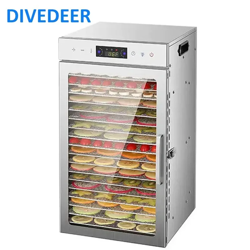 

DIVEDEER 6-18 Layer Touch Screen Food Dehydrator for Fruits Vegetables Tea Pet Food & Meat Jerky - Intelligent Air Drying System