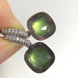 12.6mm   Earrings Inlay Zircon Candy Color Crystal Earrings For Women Drop Earrings Fashion Jewelry Gift