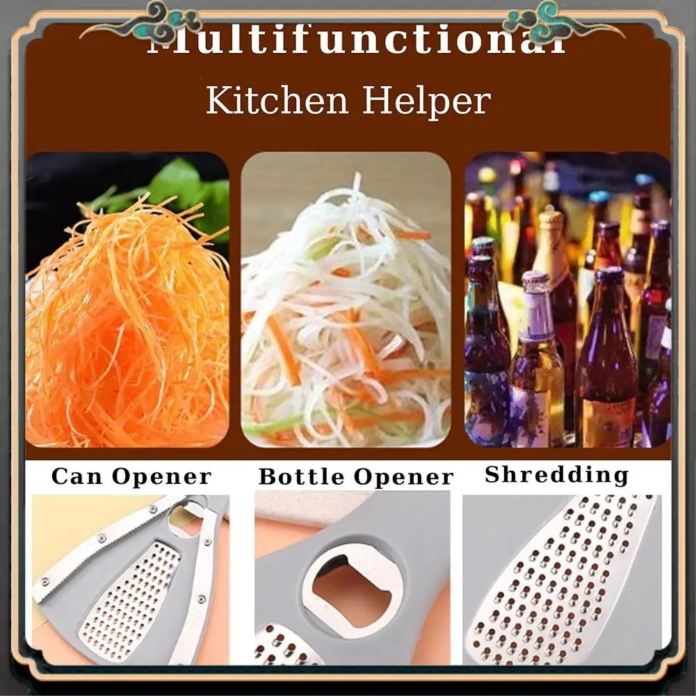 

ASMA-Bottle Opener Grater Two In One Tool, Vegetable Grater, Beer Cap Opener Kitchen Helper Gift