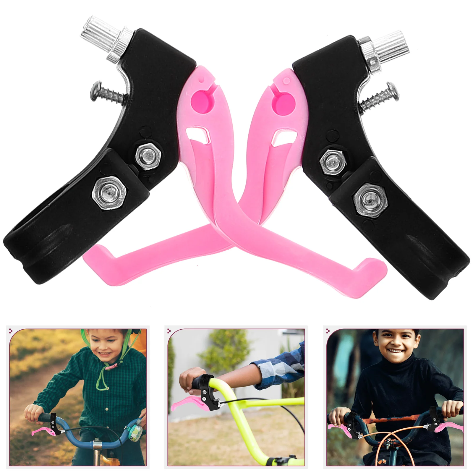 

Red Upgrade Four Finger Kids Bike Brake Levers Sturdy Plastic Metal Lightweight Essential Cycling Parts For Children Bicycles