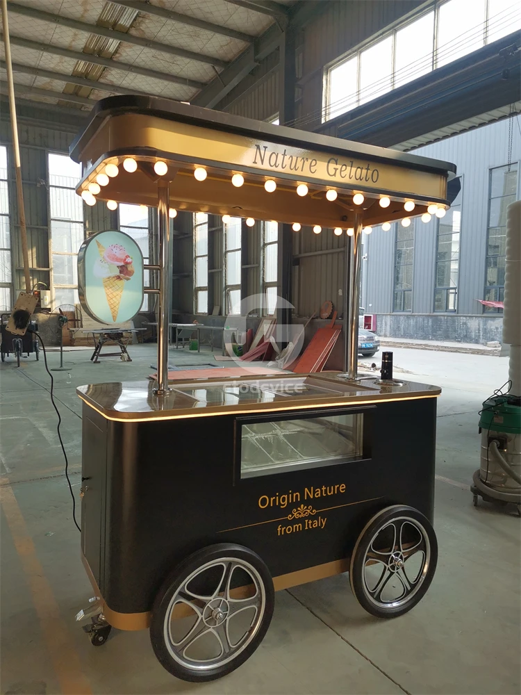 Factory Direct Selling Mobile Push Cart Ice Cream Cart for Sale
