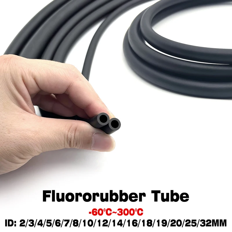 1M FKM Fluororubber Oil Tube Hose Pipe High Temperature Corrosion Resistance ID 2mm/3/4/5/6/7/8/10/12/14/16/18/19/20/25/32MM