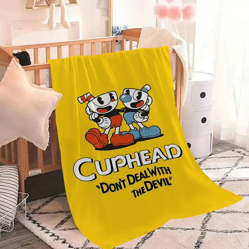 

The Cuphead Show Throw Knee Blanket Fluffy Soft Blankets Microfiber Bedding Sofa Bed Decorative Double Fleece Nap & Throws Thick