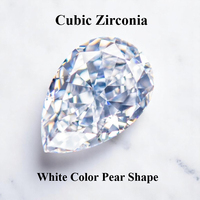 High Carbon Diamond Cubic Zirconia 5A Grade White Color Pear Shape 4k Crushed Ice Cut Loose Lab Synthetic CZ Stone Women Jewelry