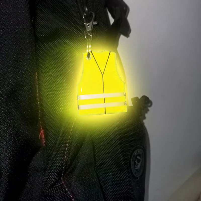 3/5/10 قطعة قلادة عاكسة PVC سترة شكل ليلة سلسلة مفاتيح عاكسة ، حقيبة الظهر قلادة دراجة تعليق الديكور