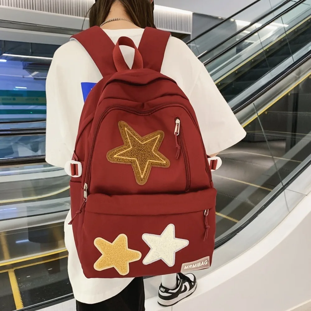 New Large-capacity Students Backpacks Waterproof Star Pattern Travel Backpack Wear Resistant School Bag Adults