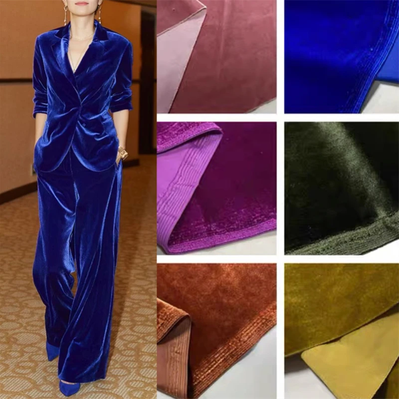 High Grade High-density Korean Velvet Golden Velvet Fabric Non Pour Down Elastic Soft Dress Chi-pao DIY Clothing Sewing Fabric