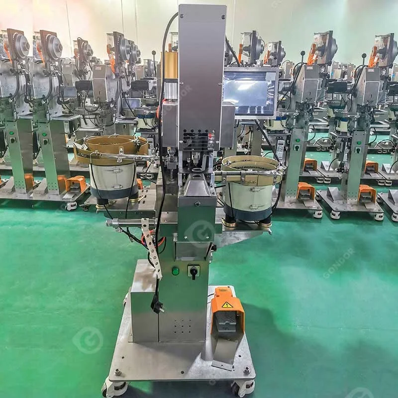 Industrial Auto Open Prong Snap Plastic Button Attaching Fastener Maker Fixing Machine For Sofas