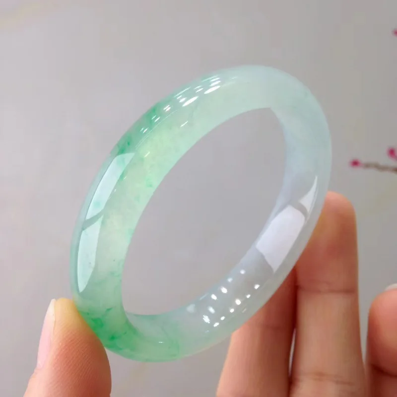 

Ice species, jadeite, bracelet, princess bracelet, Zhengyang, green flower positive circle, jade bracelet, children