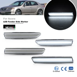 Fits For Gen3 Acura TL UA6 2004-2008 UA7 Type S 2007-2008 F&R LED White Bumper Fender Side Marker Lights Replacement