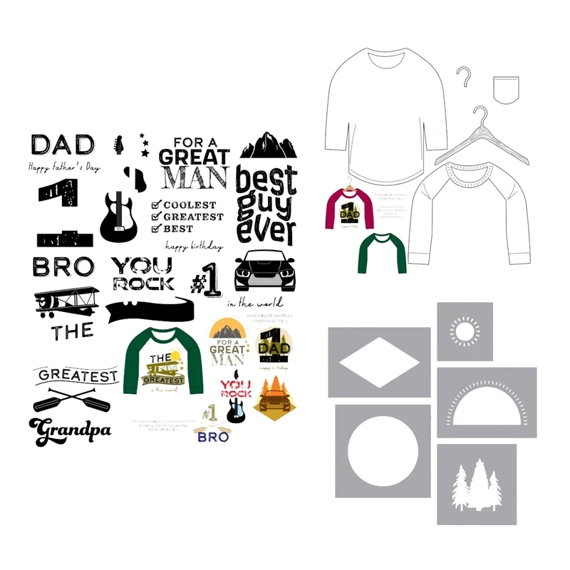 

New 2022 Special Guy Clear Stamp Set Father's Day Scrapbooking for Paper Making Baseball T Metal Cutting Dies Frames Card Craft