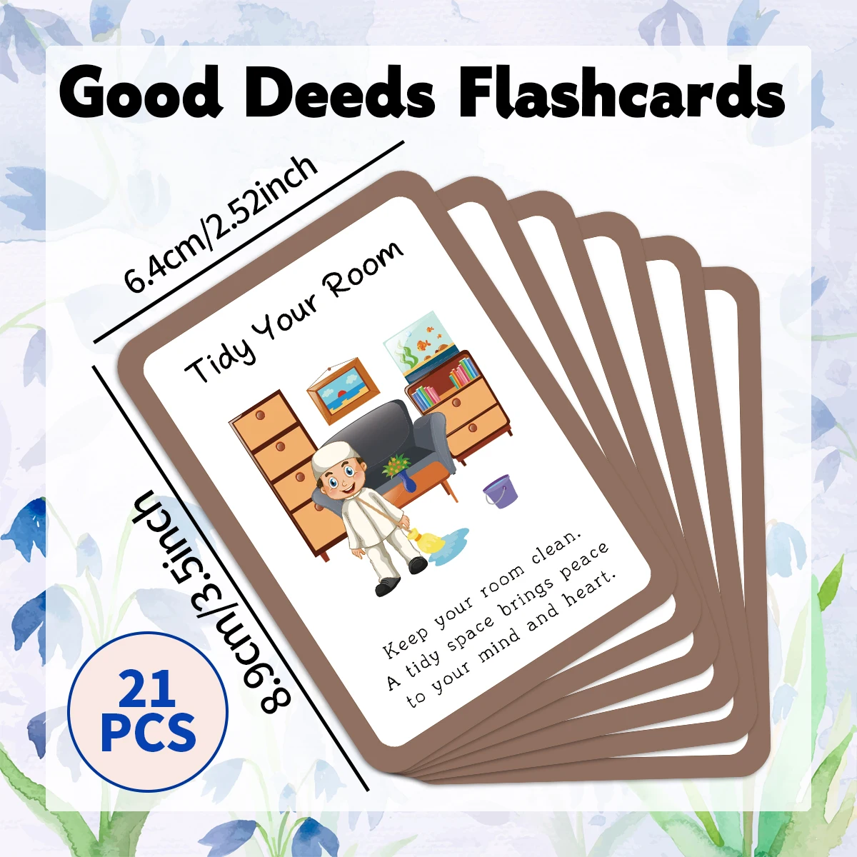 21pcs Ramadan Good Deeds Flashcards-Actionable Islamic Practice Design,For Sunnah,Worship,Islamic Classroom,Ramadan Routines Use