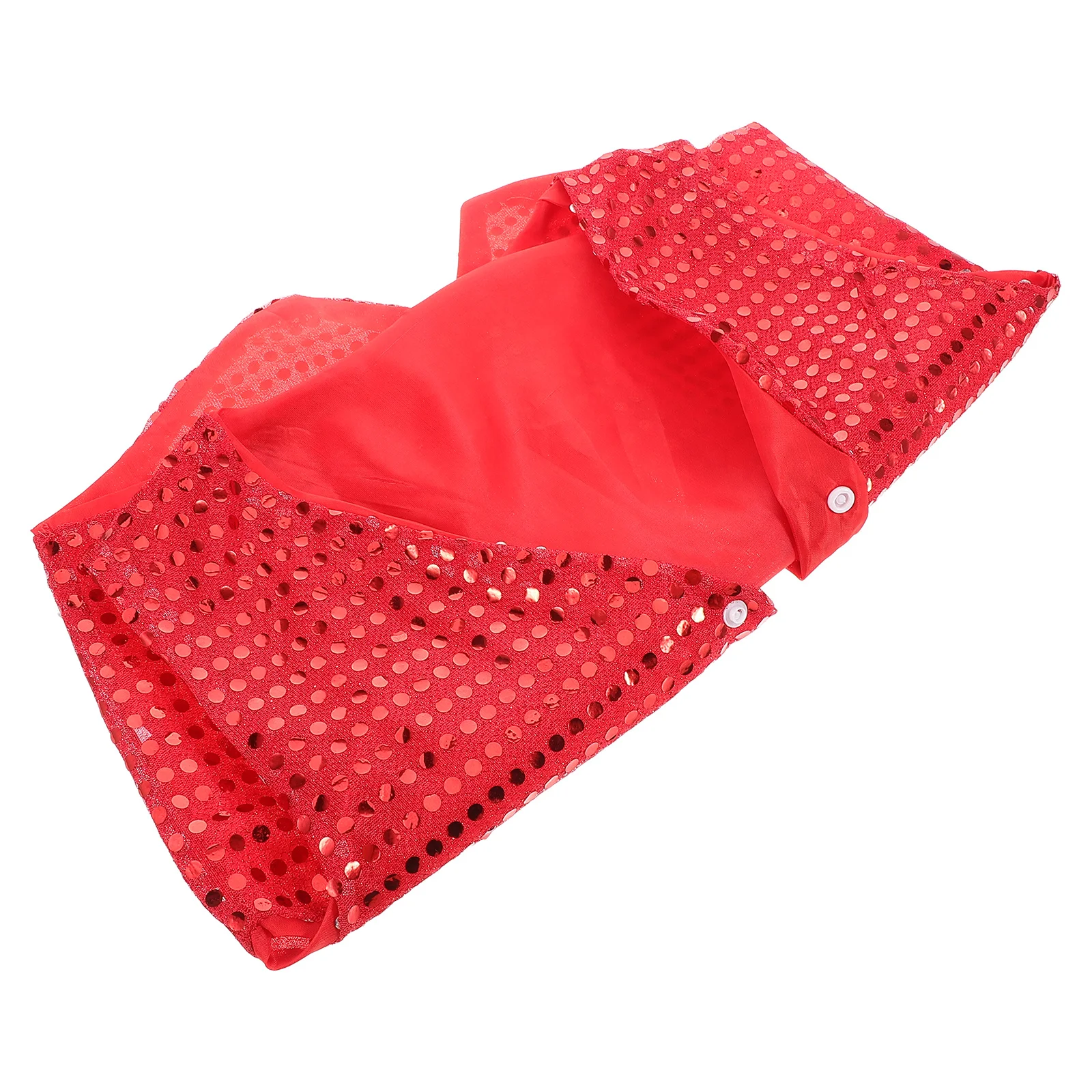 

140Cm Red Sequin Vest Glitter Sleeveless Waistcoat for Hip Hop Jazz Dance Performance Shiny Costume Top for