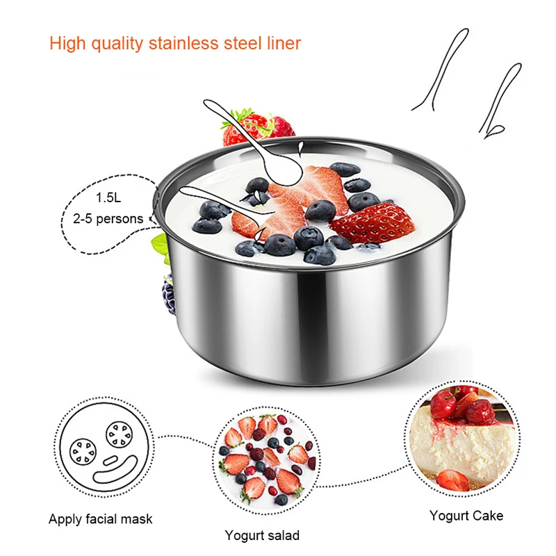 Automatic Yogurt Machine Multifunction DIY Tool Stainless Steel liner Natto Rice Wine Pickle Yogurt Machine