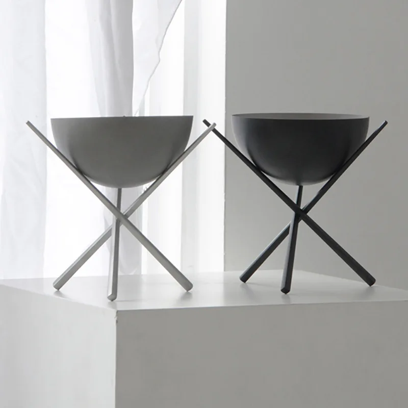 

Nordic minimalist creative bonfire stand fruit plate model room B&B bedroom decoration fragrance seat storage tray ornaments