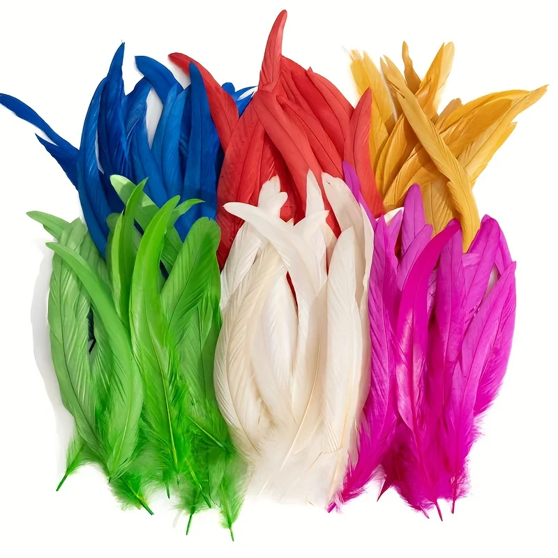 

Dyed Rooster Tail Feathers 30-35cm Black Tip Feathers 100pcs Bulk for Costume Making Stage Performance Headwear Crafts