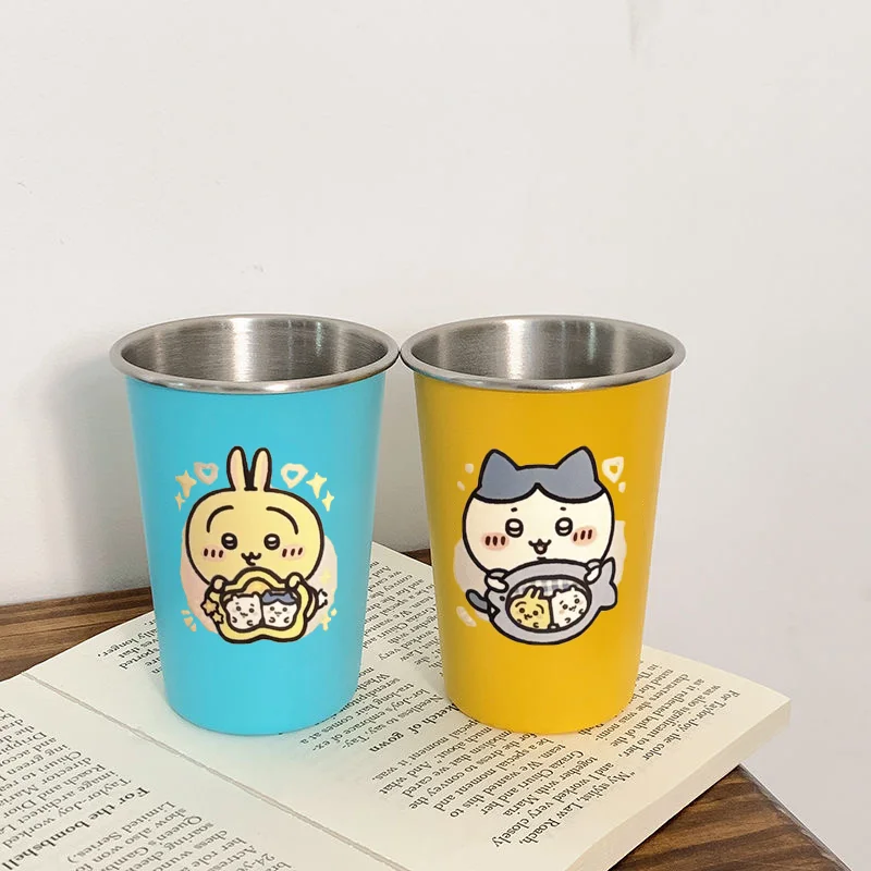 แก้วน้ำสแตนเลสลายชิคาวะ ฮาจิวาระ กระต่าย 304 หนาพิเศษ น่ารัก สไตล์คู่รัก อนิเมะ การ์ตูน ของใช้ในบ้าน ของขวัญสุดหวาน