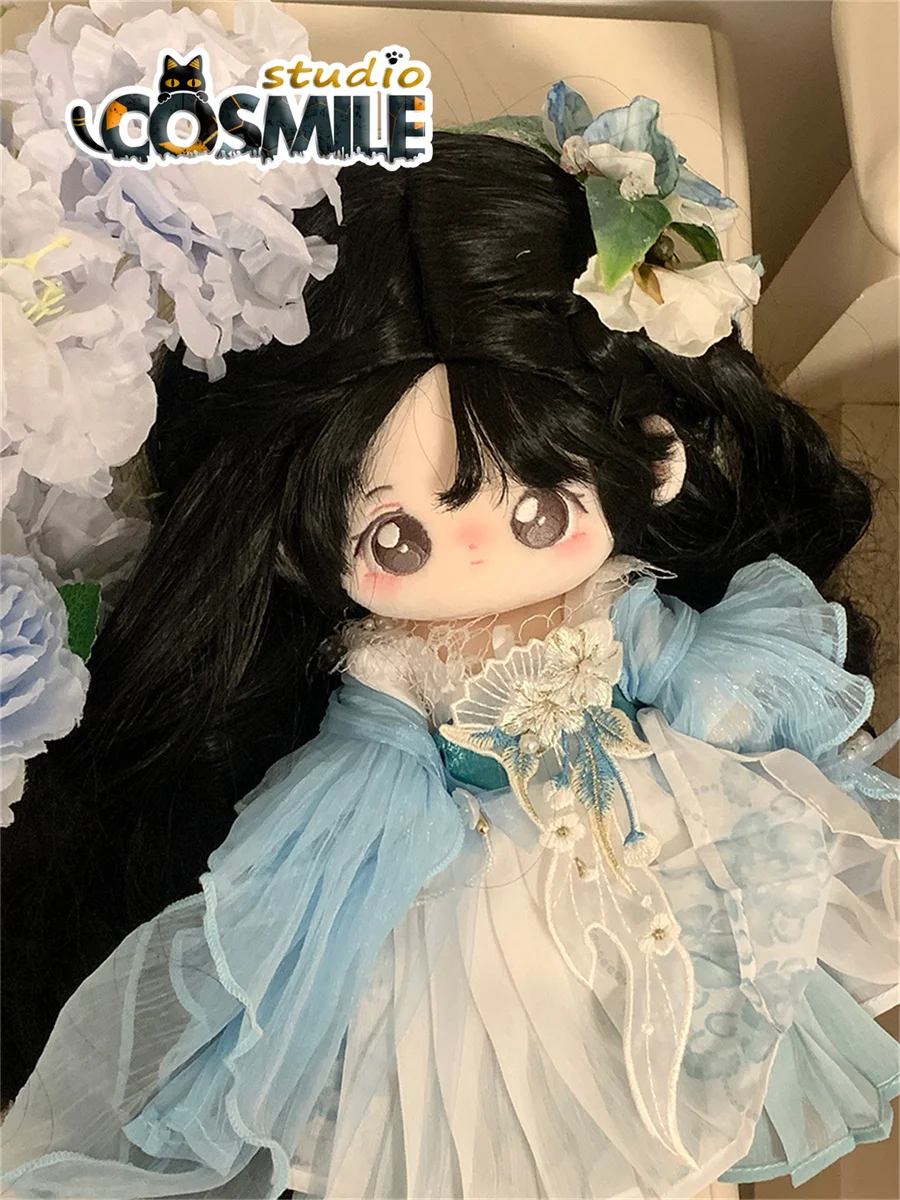 Fata cinese Lolita Hanfu Ru Gonna Abito blu Costume antico Peluche ripiene 20 cm Accessori per bambole Vestiti per bambole Luo Li YJG